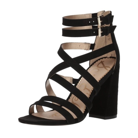 Sam Edelman Shoes - SAM EDELMAN Black Yema Strappy Block Heeled Sandal Size 10